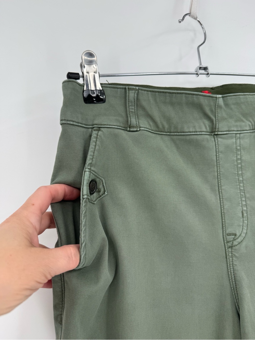 SPANX Twill Crop Wide Leg Pant in Olive Green Size MP - Picture 10 of 12
